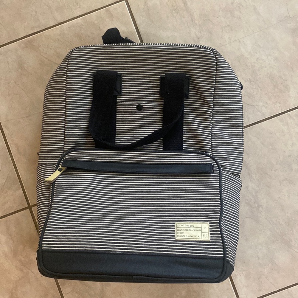 Hex striped backpack with computer backing